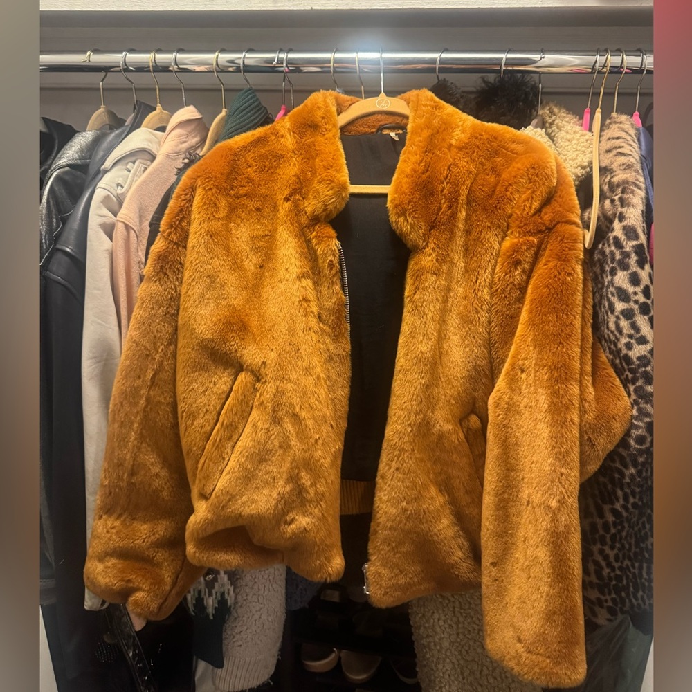 Free People Teddy Jacket in Warm Brown